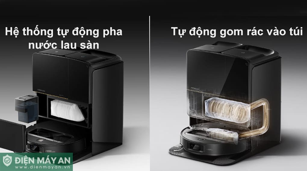 Robot hút bụi lau nhà cánh tay cơ học Roborock Saros Z70 - Đen